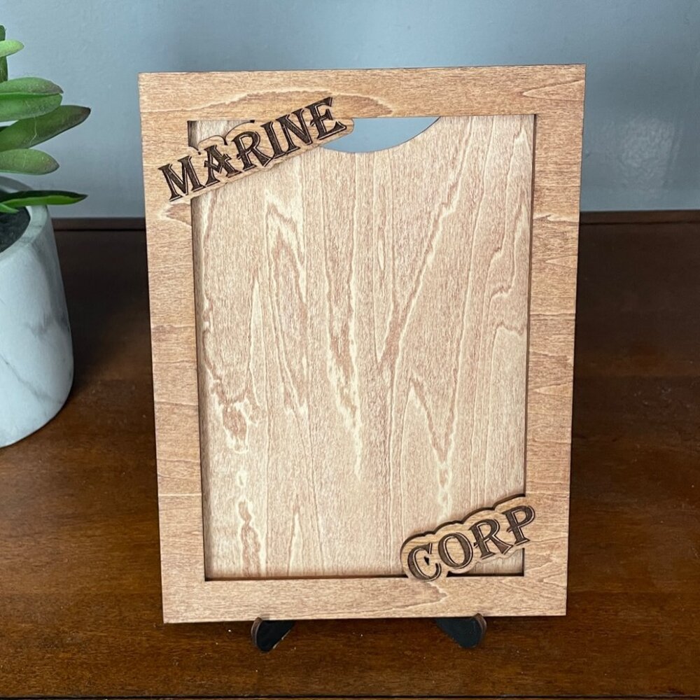 5x7 Wood Marine Corp Picture Frame Veteran Picture Frame